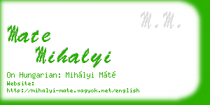 mate mihalyi business card
